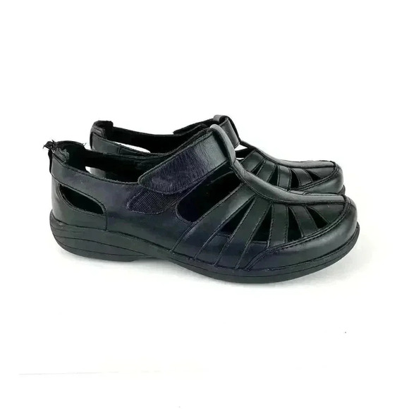 Abeo Fisherman Style Black Leather Sandals Sz 5 Women's Smart System 3515 - Picture 11 of 11